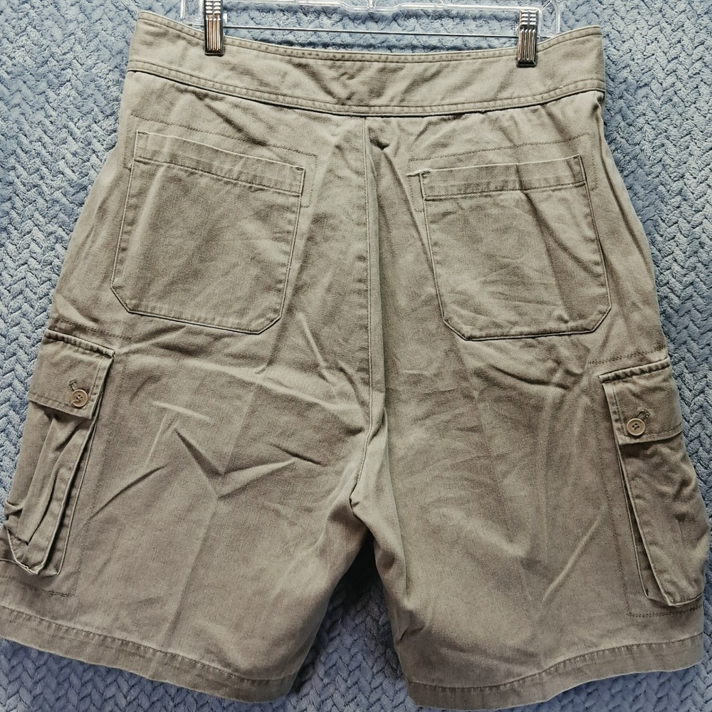 Y2K Lauren Ralph Lauren Womens 14W Cargo Shorts Green Cotton Utility High Rise